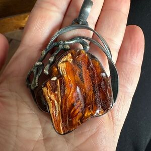 Stunning, super unique Amber pendant